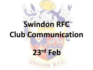 Swindon RFC Club Communication