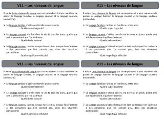 V11 – Les niveaux de langue