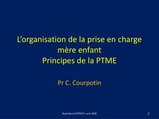 L’organisation de la prise en charge mère enfant Principes de la PTME