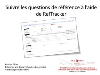 Suivre les questions de référence à l’aide de RefTracker