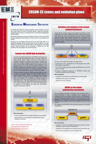 CREAM-CE status and evolution plans