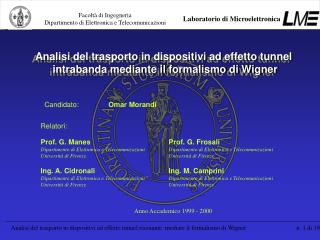 Analisi del trasporto in dispositivi ad effetto tunnel