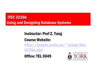 ITEC 3220A Using and Designing Database Systems