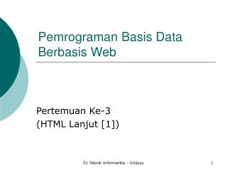 Pemrograman Basis Data Berbasis Web