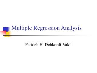 Multiple Regression Analysis