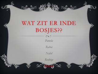 wat zit er inde bosjes??