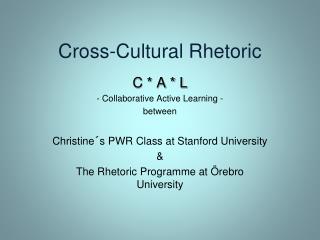 Cross-Cultural Rhetoric