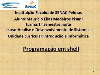 Programação em shell