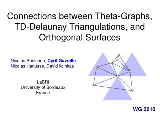 Connections between Theta-Graphs, TD-Delaunay Triangulations, and Orthogonal Surfaces