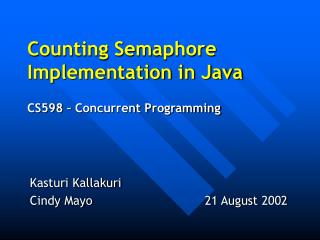 Counting Semaphore Implementation in Java