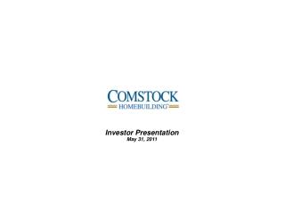 Investor Presentation May 31, 2011