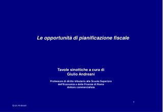 Le opportunità di pianificazione fiscale