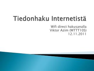 Tiedonhaku Internetistä