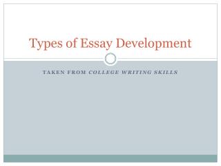 Types of Essay Development