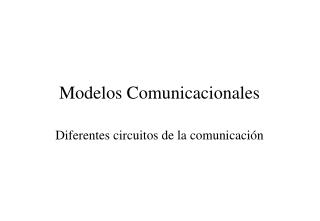 Modelos Comunicacionales