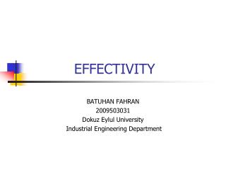 EFFECTIVITY