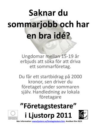 ”Företagstestare” i Ljustorp 2011