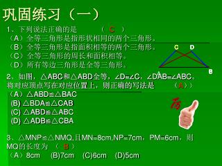 巩固练习（一）