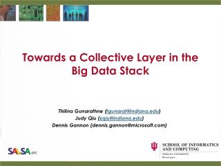 Towards a Collective Layer in the Big Data Stack