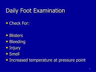 Daily Foot Examination