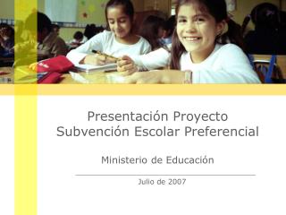 Presentación Proyecto Subvención Escolar Preferencial Ministerio de Educación