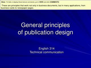 General principles of publication design