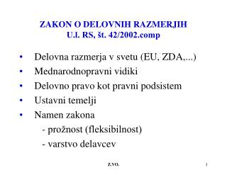 ZAKON O DELOVNIH RAZMERJIH U.l. RS, št. 42/2002p