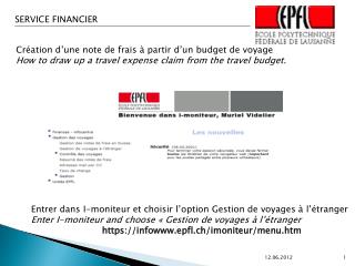 Création d’une note de frais à partir d’un budget de voyage