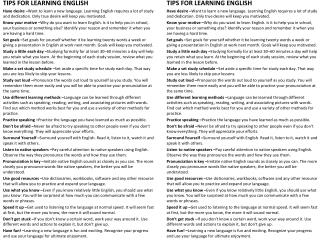 TIPS FOR LEARNING ENGLISH
