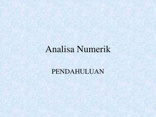 Analisa Numerik