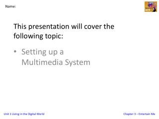 This presentation will cover the following topic: