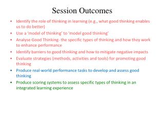 Session Outcomes