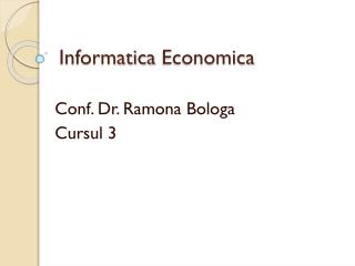 Informatica Economica