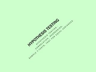 Hypothesis testing