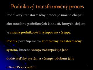 Podnikový transformačný proces