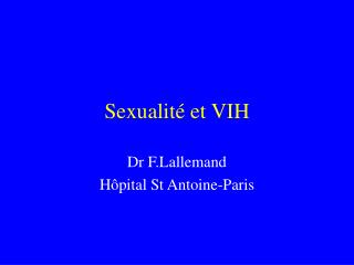 Sexualité et VIH