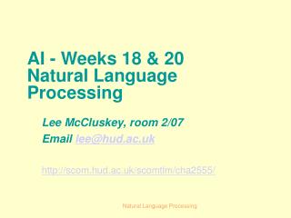 Natural Language Processing