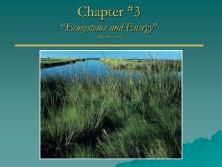 Chapter # 3 “ Ecosystems and Energy ” (Pg. 46 – 55)