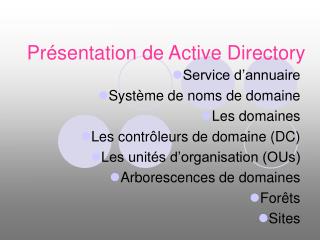 Présentation de Active Directory