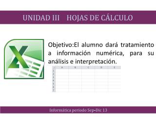 UNIDAD III HOJAS DE CÁLCULO