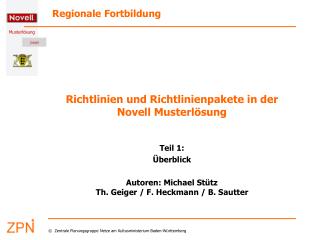 Richtlinien und Richtlinienpakete in der Novell Musterlösung