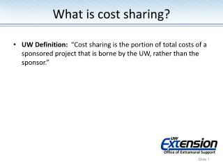 What is cost sharing?