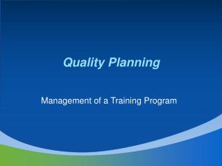 Quality Planning