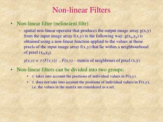 Non-linear Filters