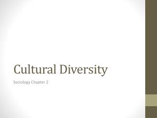 Cultural Diversity