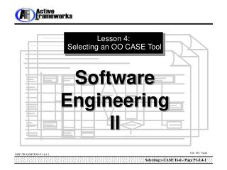 Lesson 4: Selecting an OO CASE Tool