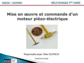 Mise en œuvre et commande d’un moteur piézo-électrique