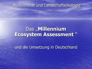 Biodiversität und Landschaftsökologie