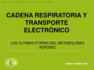 CADENA RESPIRATORIA Y TRANSPORTE ELECTRÓNICO