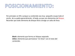 POSICIONAMIENTO: